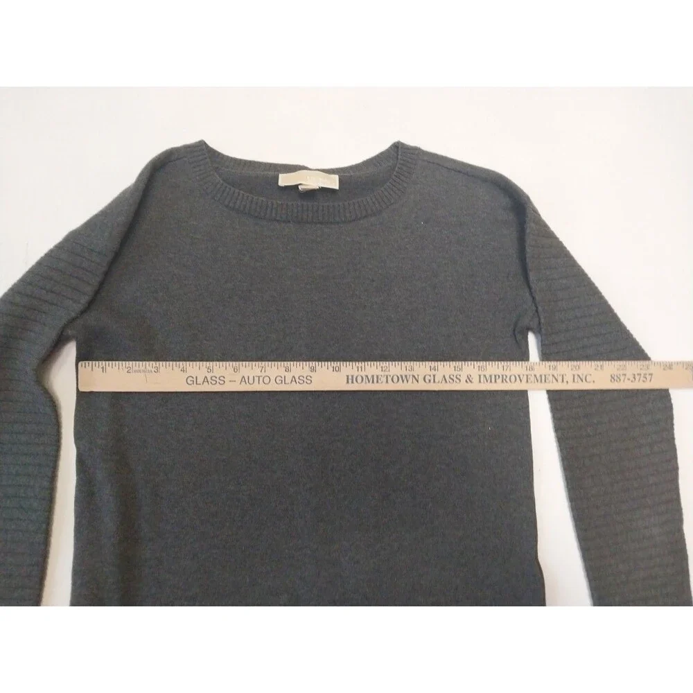 Michael Kors Gray/Navy Cotton Pullover Sweater Women's Sm. Crew Long Sleeve